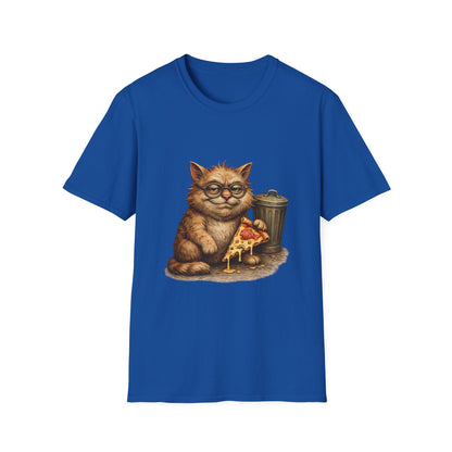 Danny DeVito Cat Parody— Cute Cat with Glasses & Pizza Graphic Tee