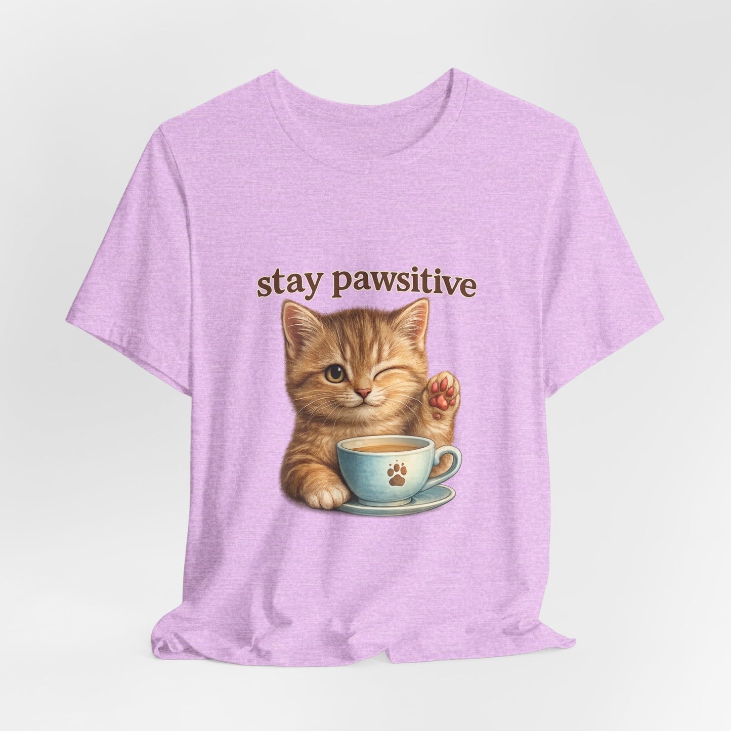 Stay Pawsitive Cute Cat T-Shirt