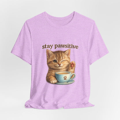 Stay Pawsitive Cute Cat T-Shirt