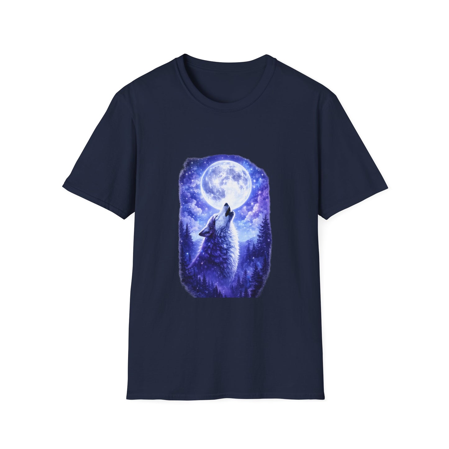 Howling Wolf Under Full Moon T-Shirt