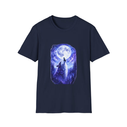 Howling Wolf Under Full Moon T-Shirt