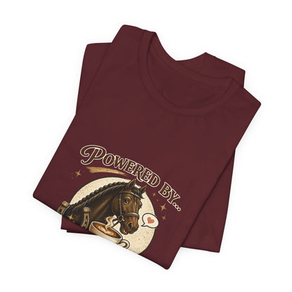 Powered By Coffee & Horses Funny Equestrian T-Shirt