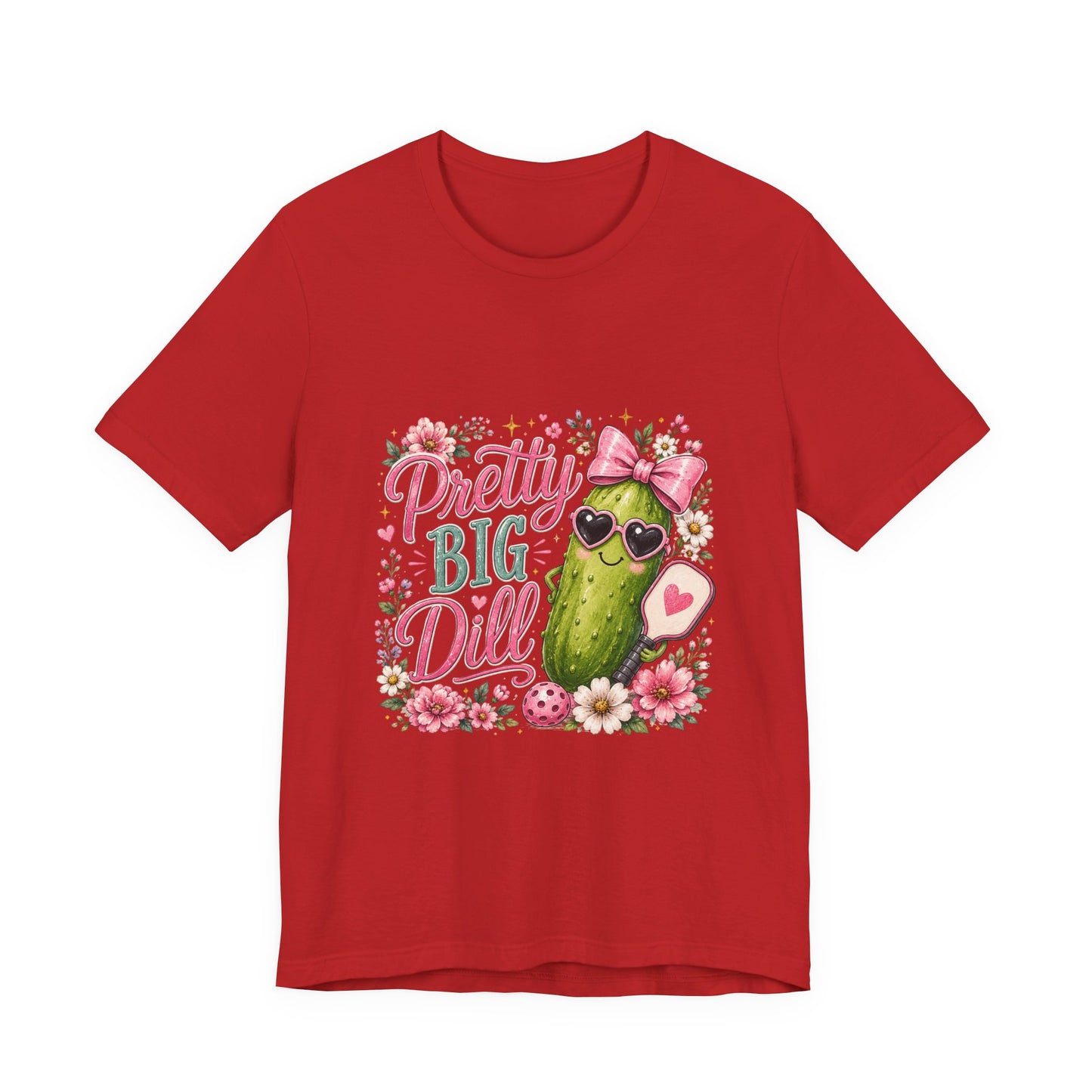 Pretty Big Dill T‑Shirt — Cute Pickleball Graphic Tee with Floral Accents