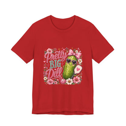 Pretty Big Dill T‑Shirt — Cute Pickleball Graphic Tee with Floral Accents