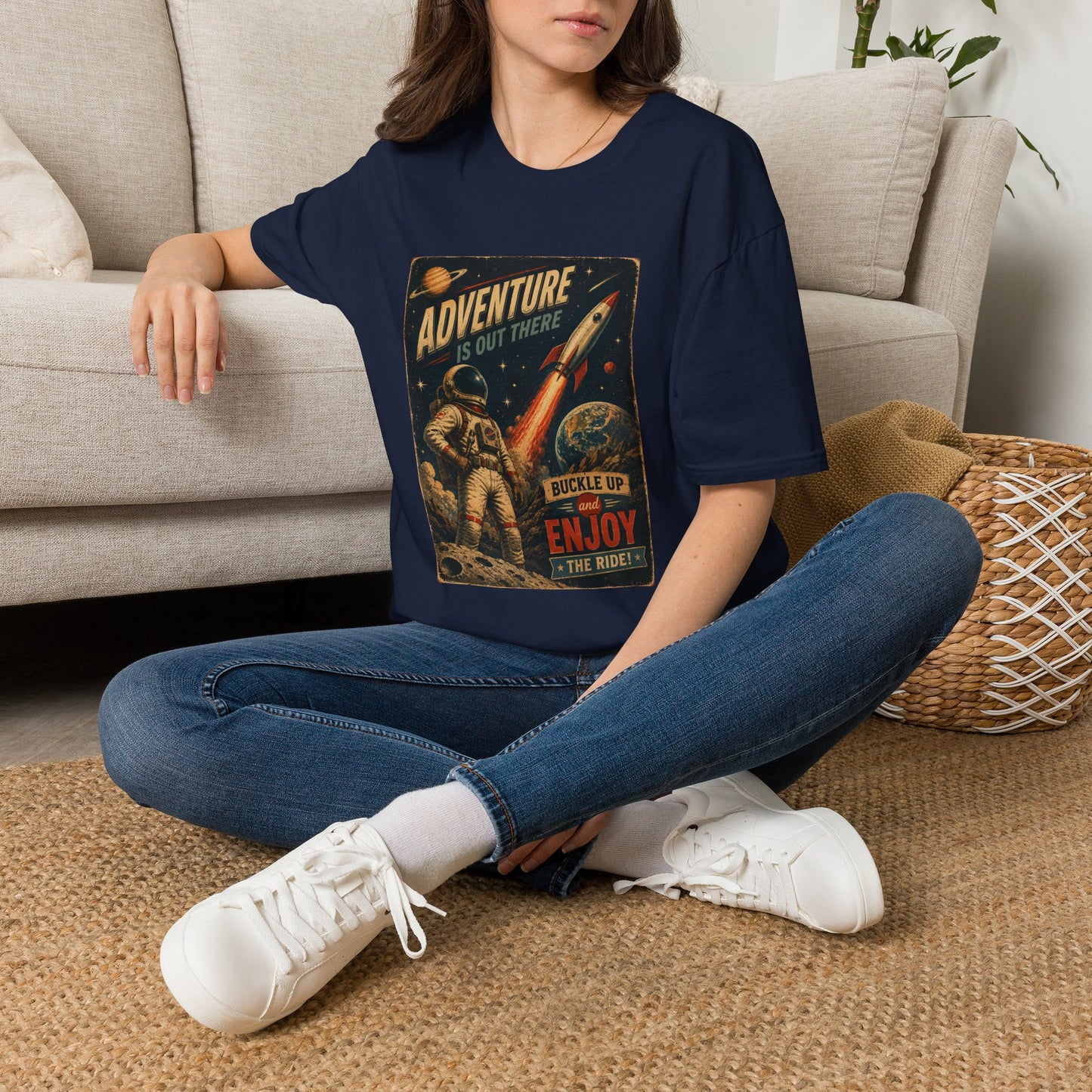 Adventure Is Out There Buckle Up And Enjoy The Ride Space Rocket T-Shirt