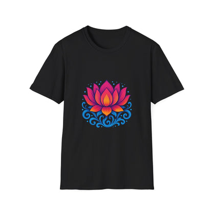 Vibrant Lotus Flower Sacred Indian Art T-Shirt