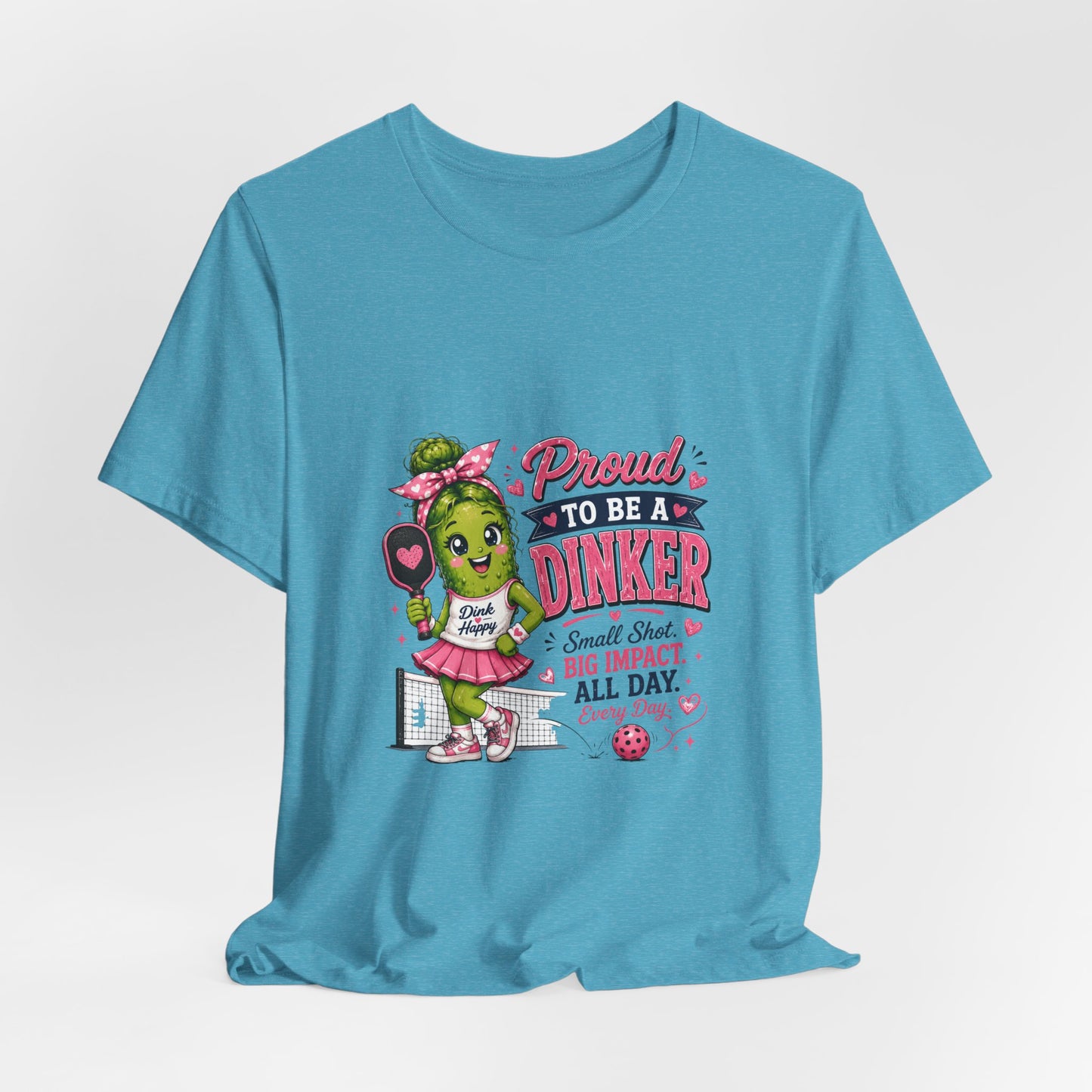 Proud To Be A Dinker T-Shirt — Cute Pickle Mascot Cheerleader Tee