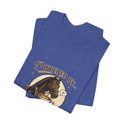 Powered By Coffee & Horses Funny Equestrian T-Shirt