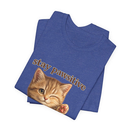 Stay Pawsitive Cute Cat T-Shirt