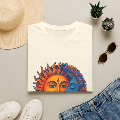 Sun and Moon Sacred Balance Indian Art T-Shirt