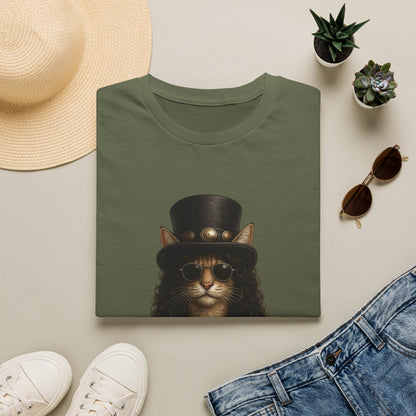 Slash Cat Parody — Vintage Top Hat Guitarist Cat Graphic T‑Shirt