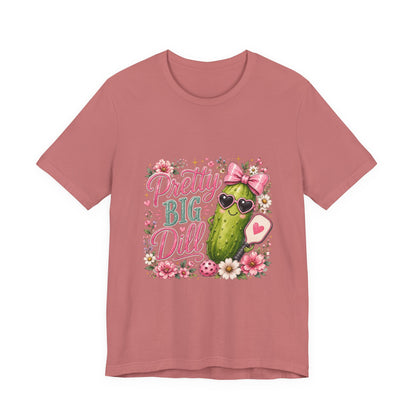 Pretty Big Dill T‑Shirt — Cute Pickleball Graphic Tee with Floral Accents