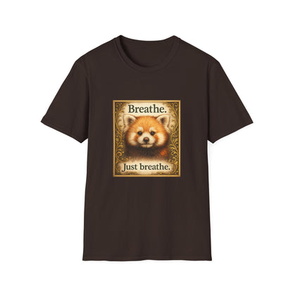 Breathe Red Panda T‑Shirt — "Breathe. Just breathe." Relaxation Tee