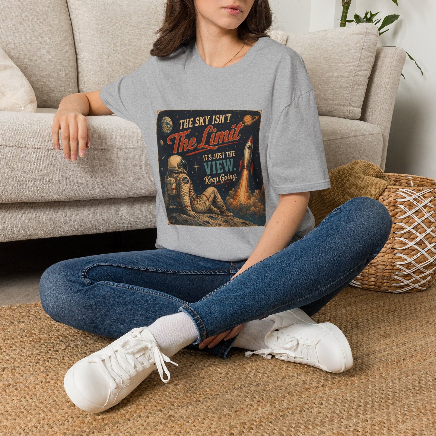 T-Shirt — "The Sky Isn't The Limit" Vintage Space Retro Graphic Tee