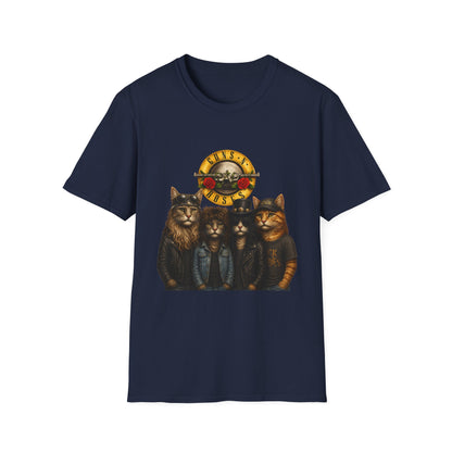 Guns and Roses Cats Funny Band Parody T-Shirt