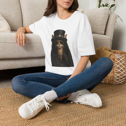 Slash Cat Parody — Vintage Top Hat Guitarist Cat Graphic T‑Shirt