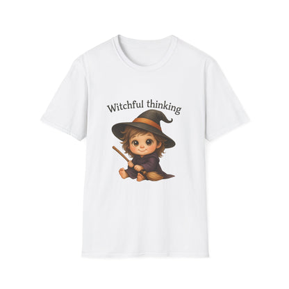 Witchful Thinking T-Shirt — Cute Witch Girl Halloween Tee