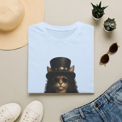 Slash Cat Parody — Vintage Top Hat Guitarist Cat Graphic T‑Shirt