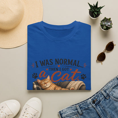 Cat Lover T-Shirt — "I Was Normal Then I Got a Cat" Cozy Graphic Tee