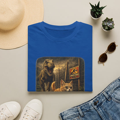 Jurassic Park Cats T‑Shirt — Retro Dino & Cat Mashup Tee