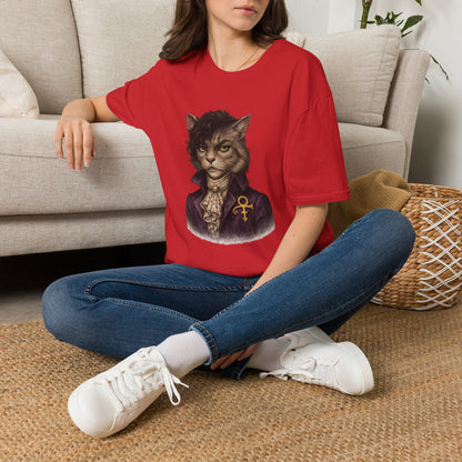 Prince Cat Parody T-Shirt — Regal Cat with Ankh Graphic