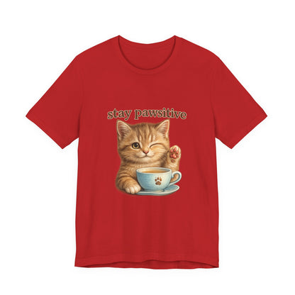 Stay Pawsitive Cute Cat T-Shirt