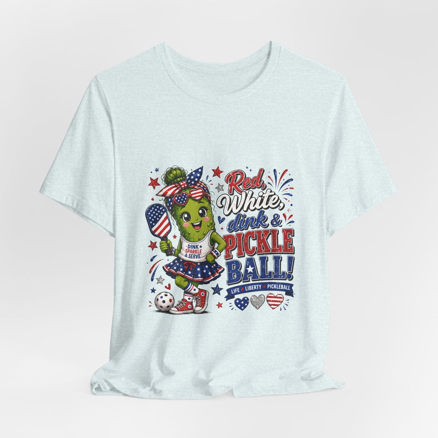 Red, White, Dink & Pickleball Funny Patriotic T-Shirt