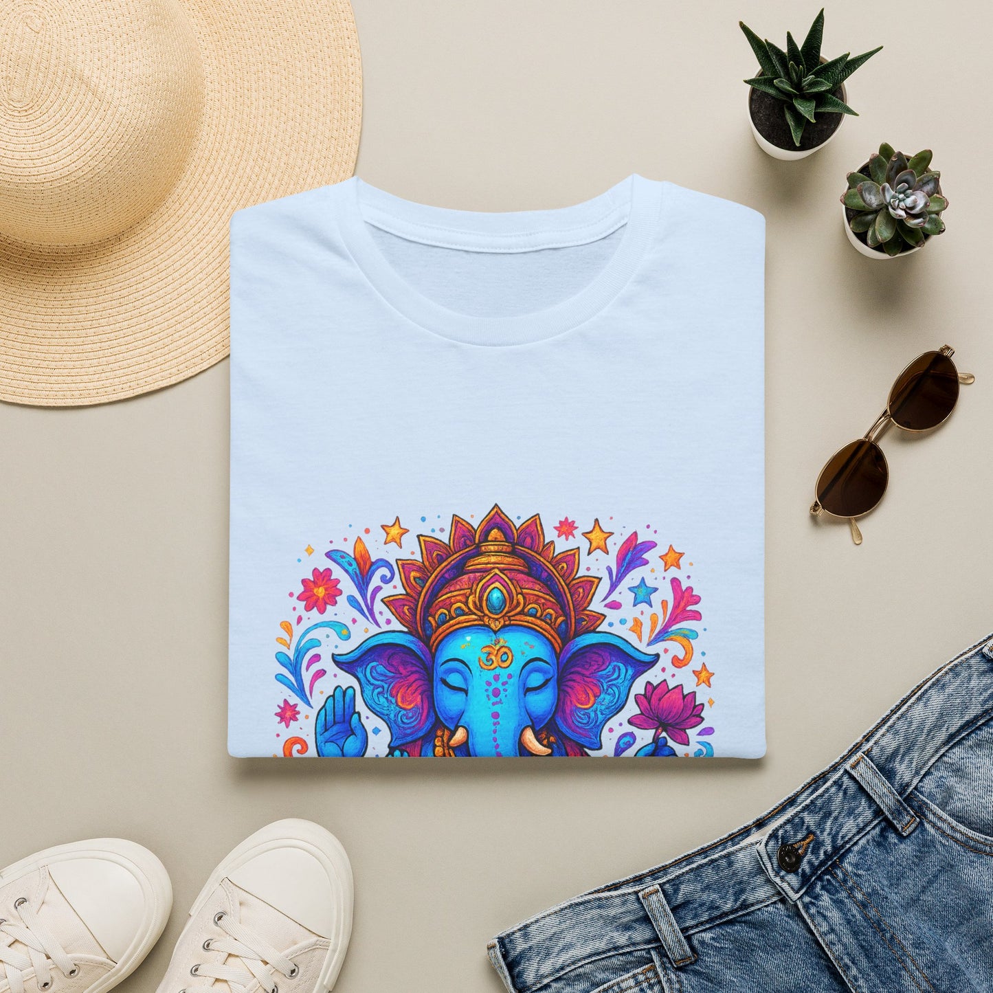 Vibrant Ganesha Hindu God Colorful T-Shirt