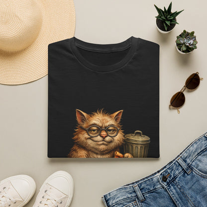 Danny DeVito Cat Parody— Cute Cat with Glasses & Pizza Graphic Tee