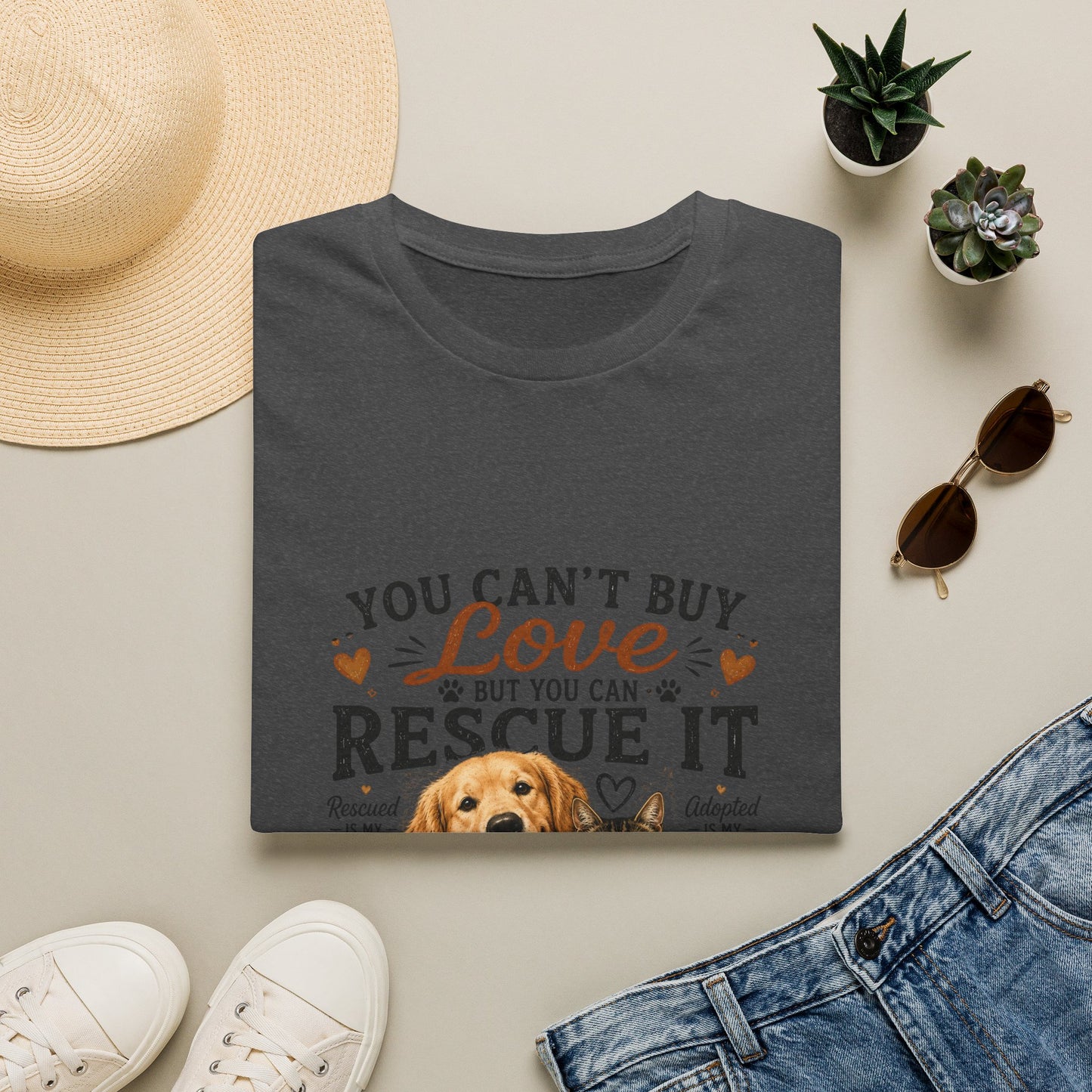 Rescue It T-Shirt — "You Can't Buy Love But You Can Rescue It" Dog Rescue Tee