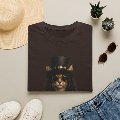 Slash Cat Parody — Vintage Top Hat Guitarist Cat Graphic T‑Shirt