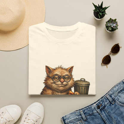 Danny DeVito Cat Parody— Cute Cat with Glasses & Pizza Graphic Tee