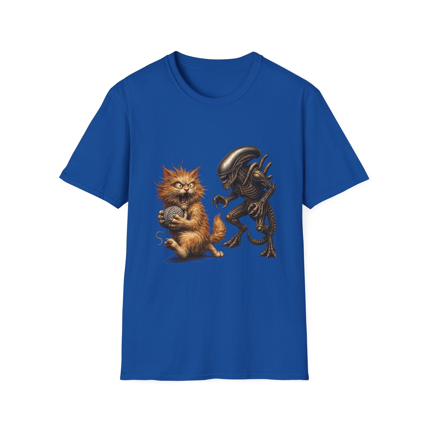Xenomorph vs. Cat - Alien Graphic T-Shirt — Funny Sci‑Fi Cat Tee