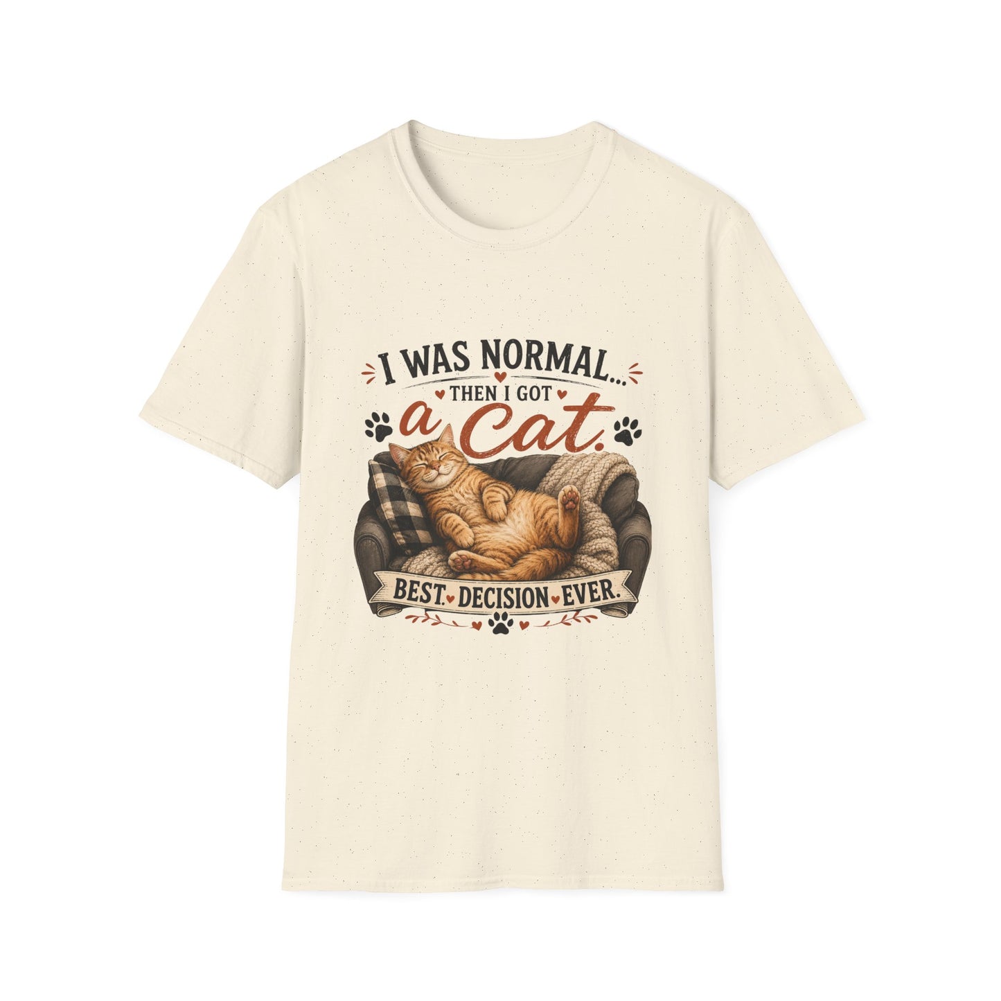 Cat Lover T-Shirt — "I Was Normal Then I Got a Cat" Cozy Graphic Tee