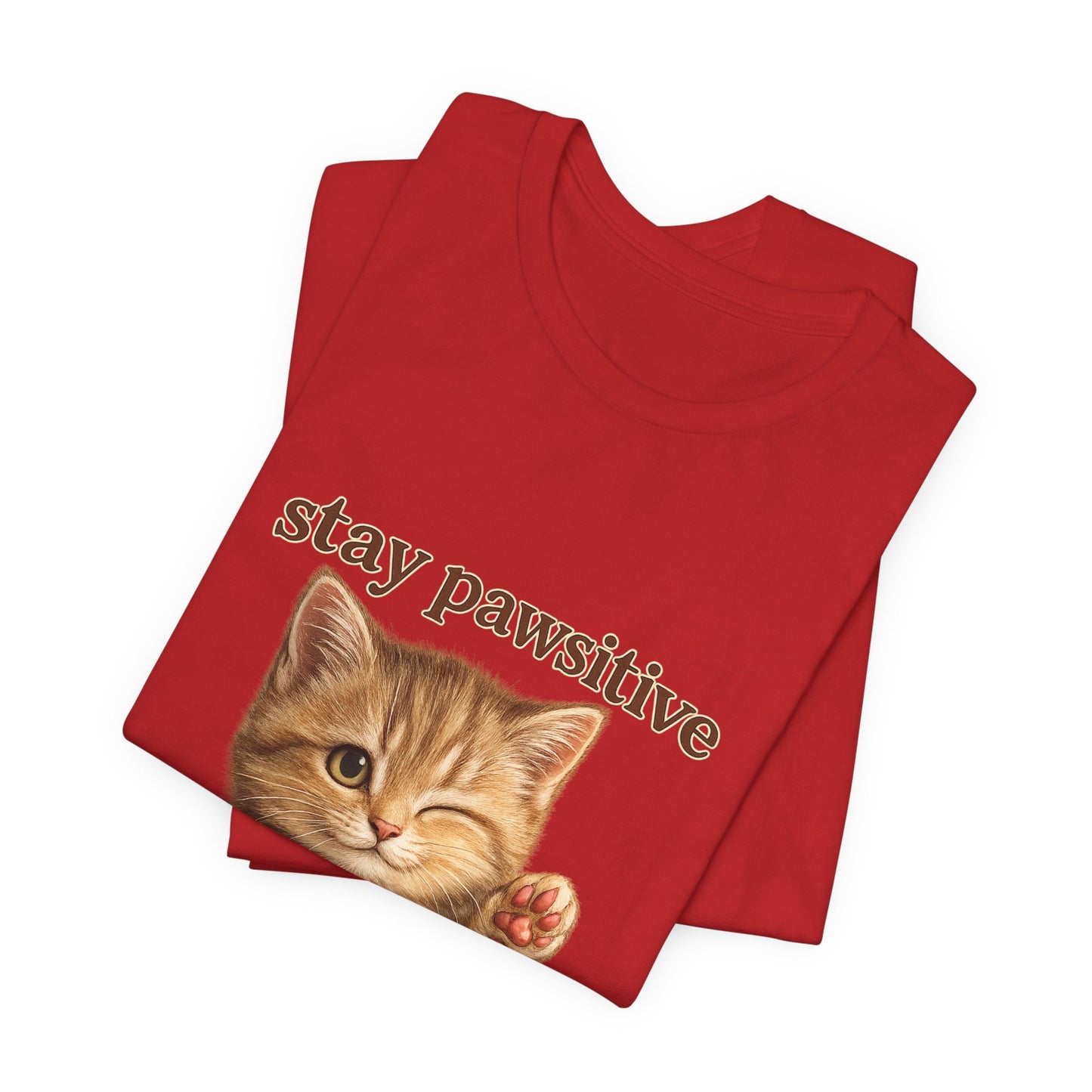 Stay Pawsitive Cute Cat T-Shirt