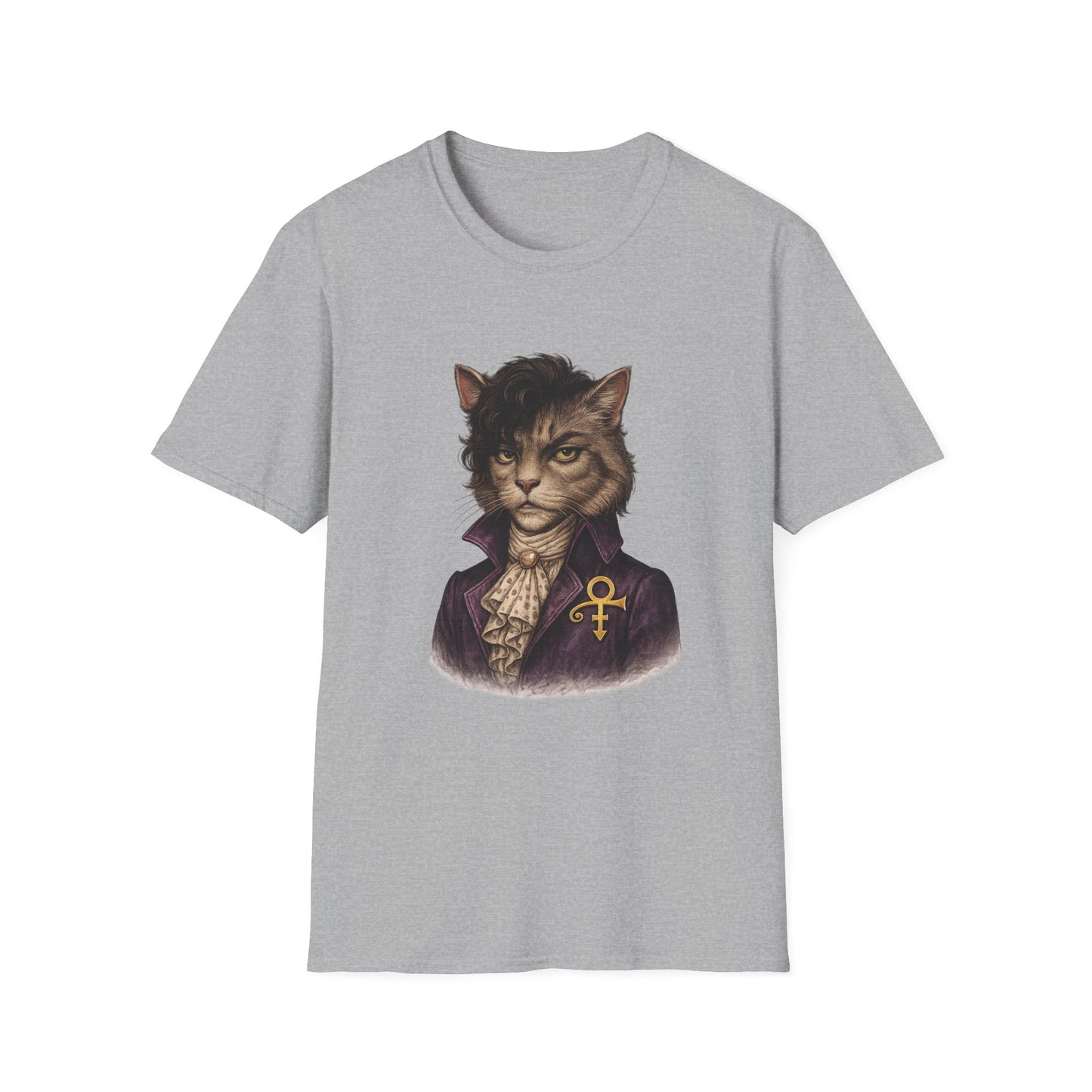 Prince Cat Parody T-Shirt — Regal Cat with Ankh Graphic