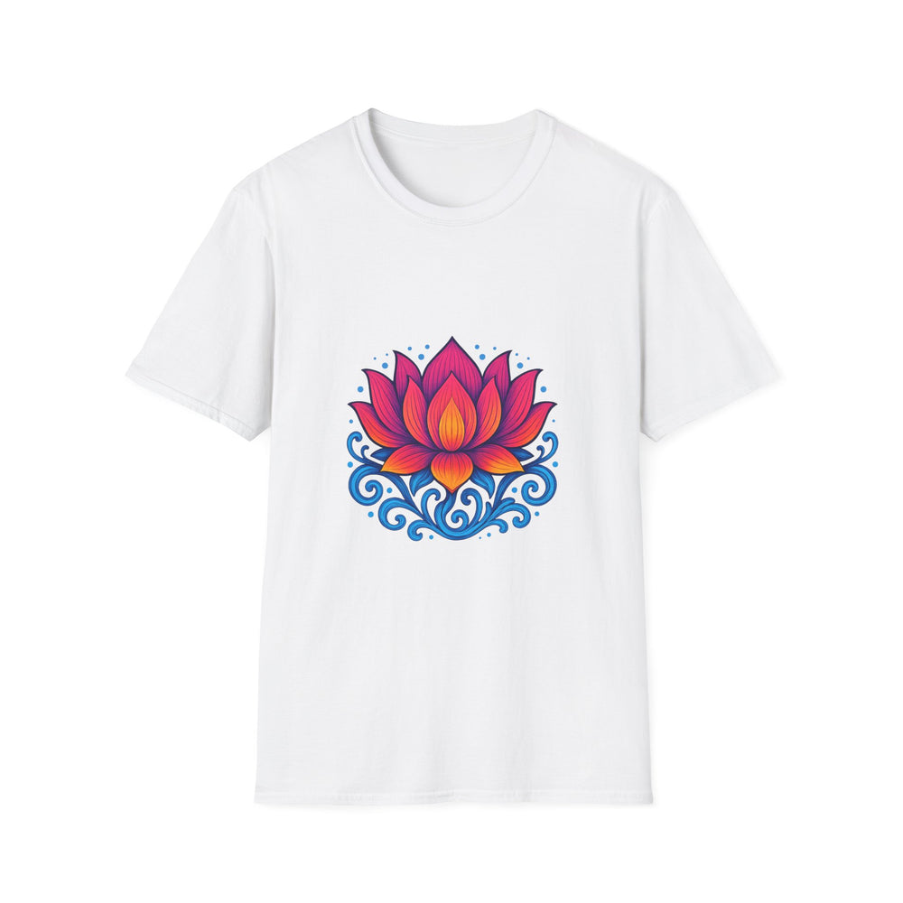 Vibrant Lotus Flower Sacred Indian Art T-Shirt