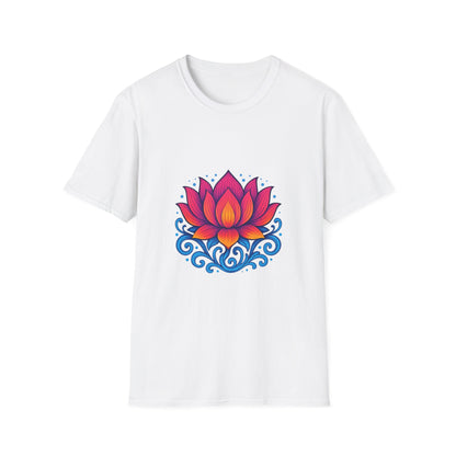 Vibrant Lotus Flower Sacred Indian Art T-Shirt