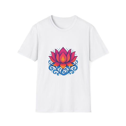 Vibrant Lotus Flower Sacred Indian Art T-Shirt