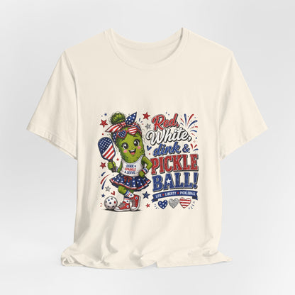 Red, White, Dink & Pickleball Funny Patriotic T-Shirt