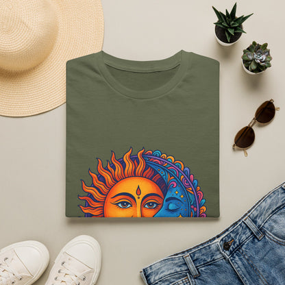 Sun and Moon Sacred Balance Indian Art T-Shirt