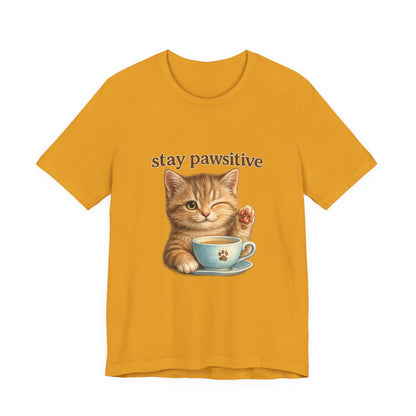 Stay Pawsitive Cute Cat T-Shirt
