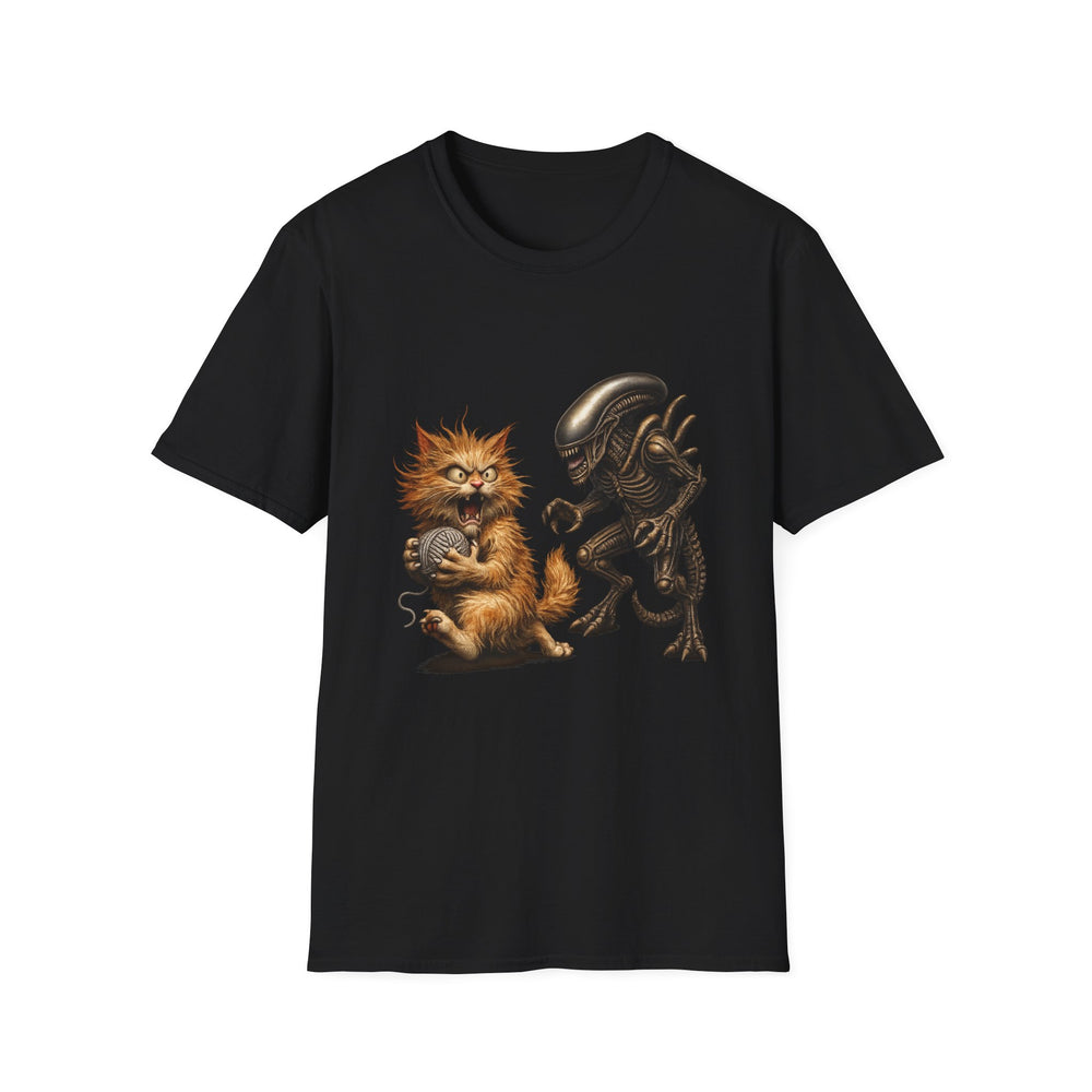 Xenomorph vs. Cat - Alien Graphic T-Shirt — Funny Sci‑Fi Cat Tee