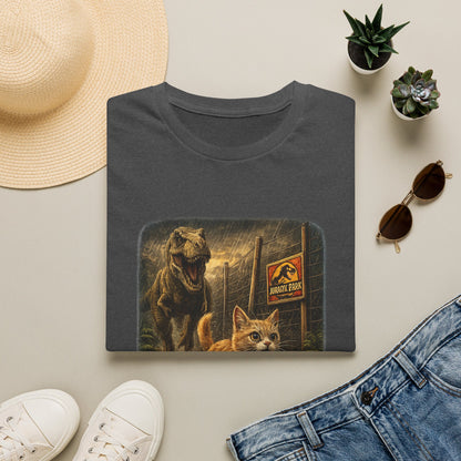 Jurassic Park Cats T‑Shirt — Retro Dino & Cat Mashup Tee
