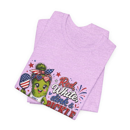 Red, White, Dink & Pickleball Funny Patriotic T-Shirt