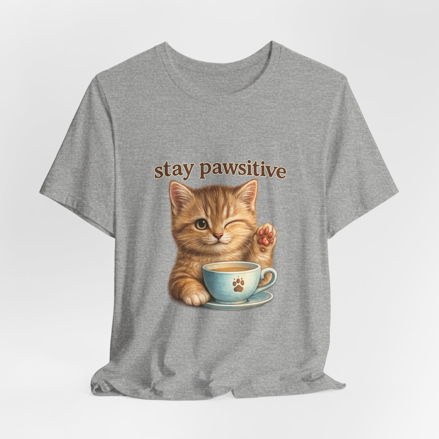 Stay Pawsitive Cute Cat T-Shirt