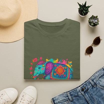 Vibrant Mandala Elephant Indian Art T-Shirt