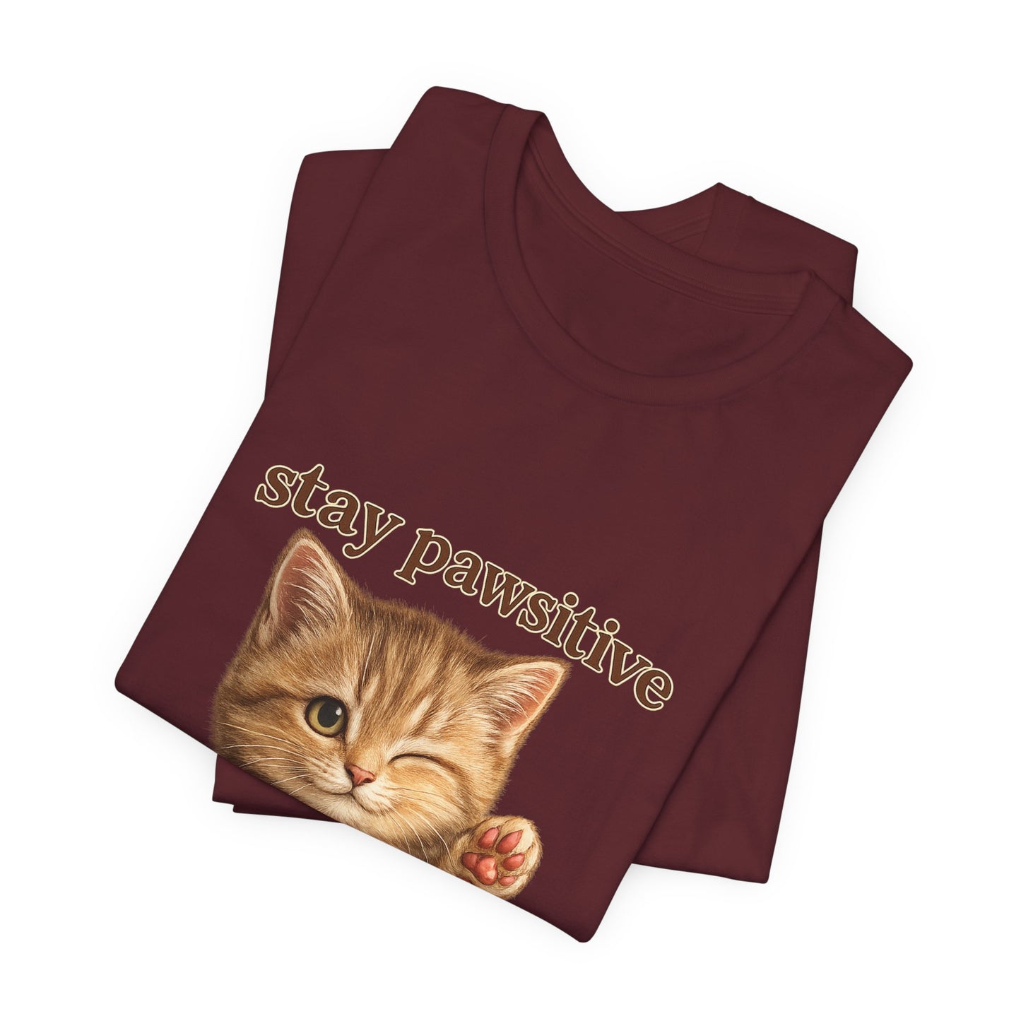 Stay Pawsitive Cute Cat T-Shirt
