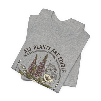 All Plants Are Edible Tee | Dark Nature Humor, Vintage Botanical Skull
