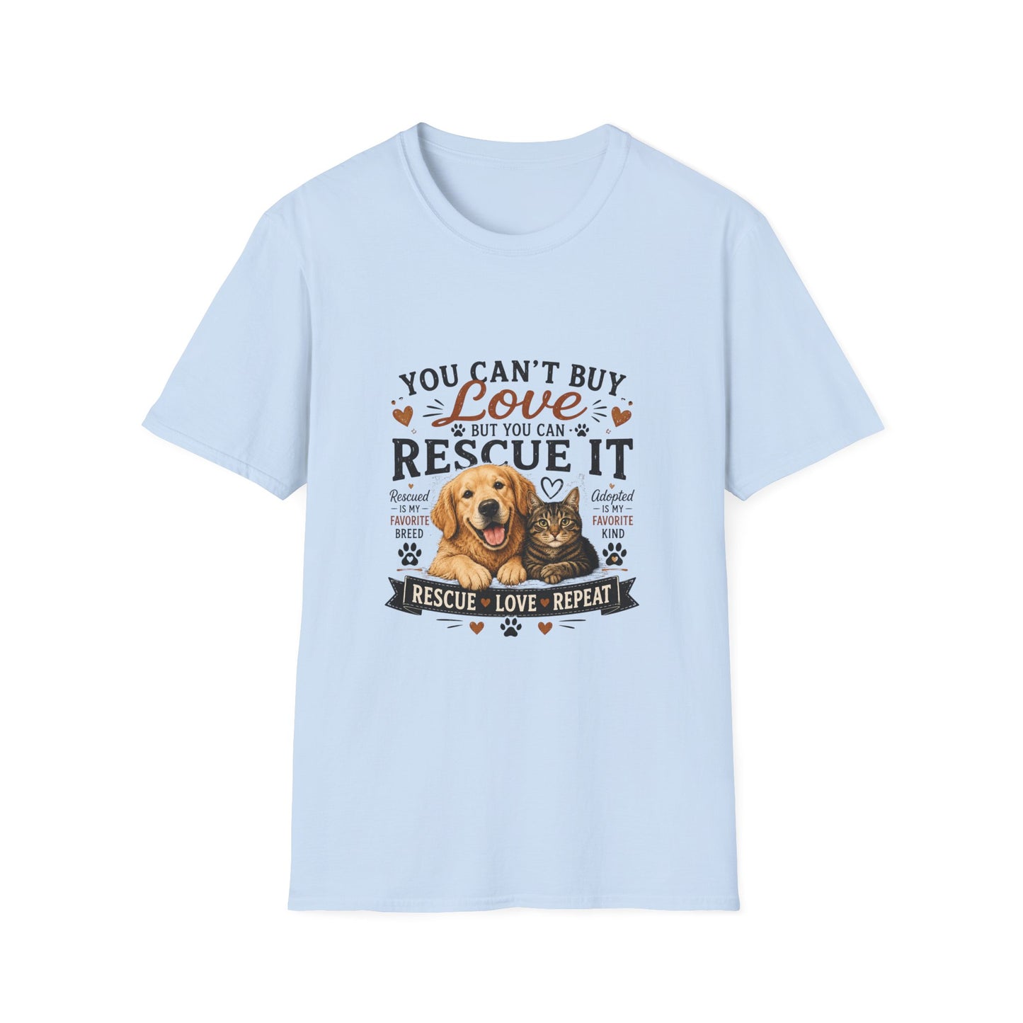 Rescue It T-Shirt — "You Can't Buy Love But You Can Rescue It" Dog Rescue Tee